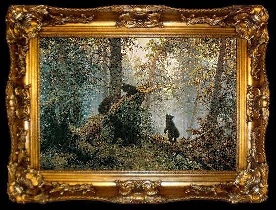 framed  Ivan Shishkin Morning in a Pine Forest, ta009-2